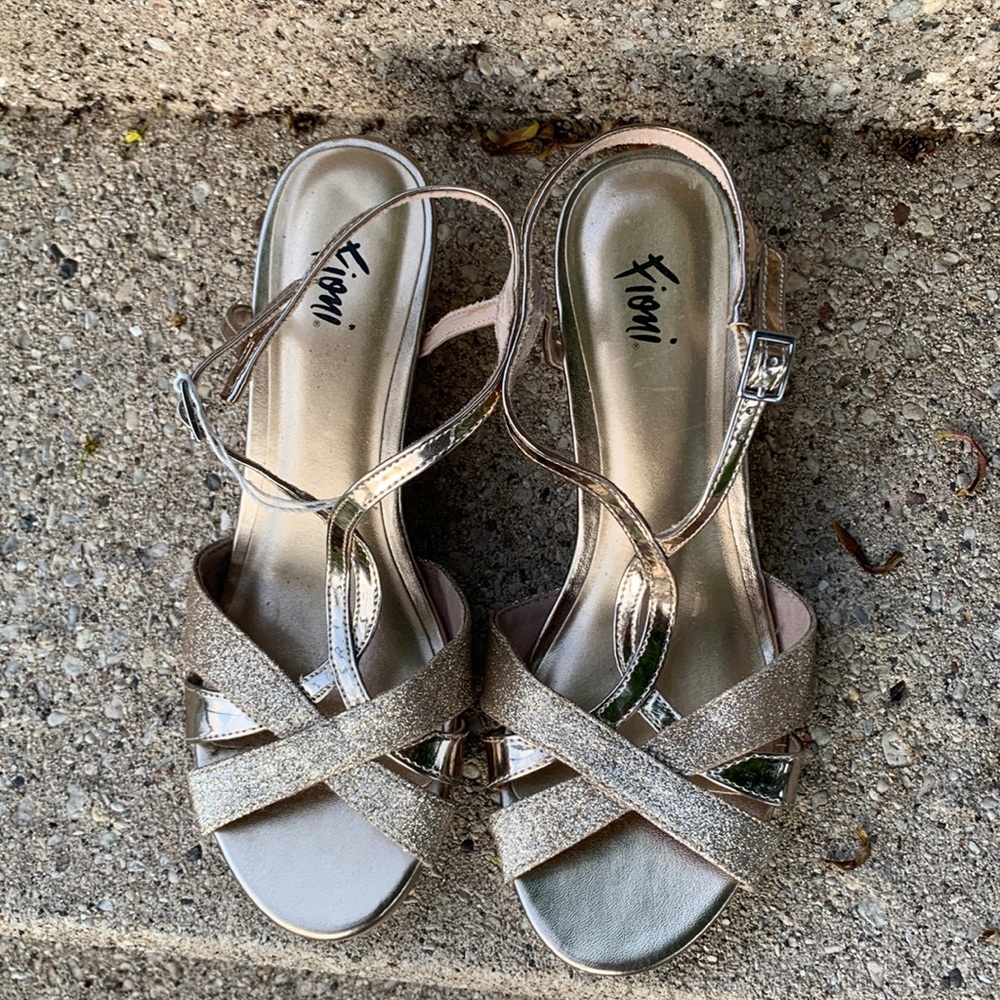 Golden sandals.